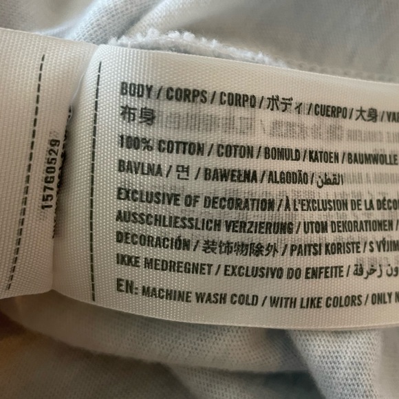 Abercrombie Long-Sleeve Print Logo Tee Light Blue Dye Effect Soft AF XS - Picture 7 of 10